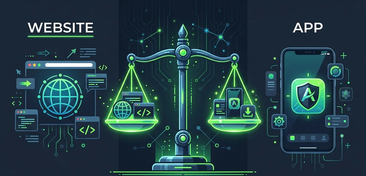 App móvil vs sitio web — por qué publicar como app en 2026